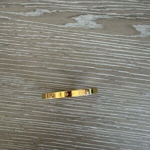 Gold 'LOVE' Stamped Women's Bracelet